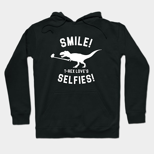 T rex loves selfies Hoodie by aniza